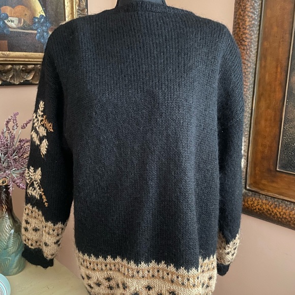 Vintage Susan Bristol Mohair & Satin Lined Embroidered Cardigan Tunic Sweater XL - Picture 6 of 8